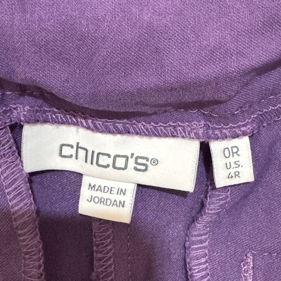 Chico's Purple Pull-On Slim Leg Pants - Picture 3 of 3